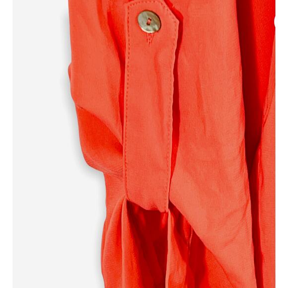 Susan Graver Tunic Top Coral Orange Size 4 New - Picture 6 of 10